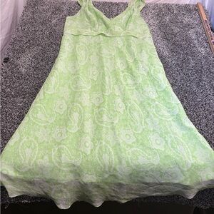 George bright Green Paisley Sleeveless Dress woman’s 1x